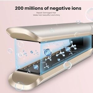 Elegant Gold Hair Straightener with Ion Technology